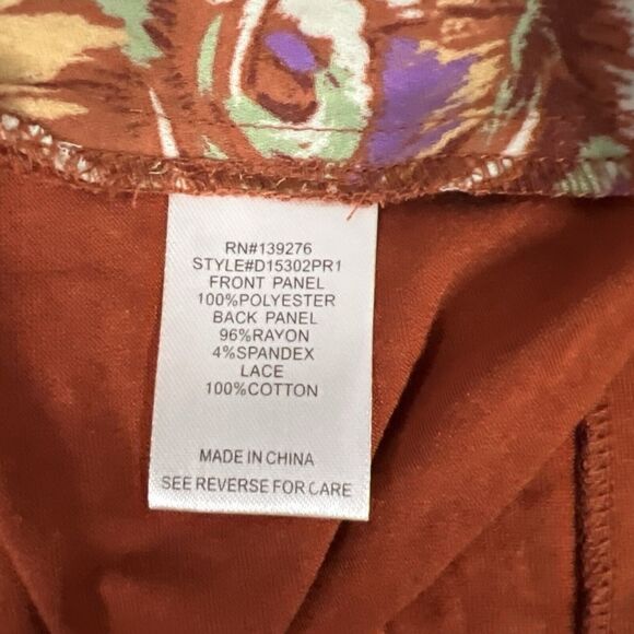 Daniel Rainn Shirt Womens Petite Large PL Sleeveless Brown Floral Keyhole Top - Picture 9 of 13